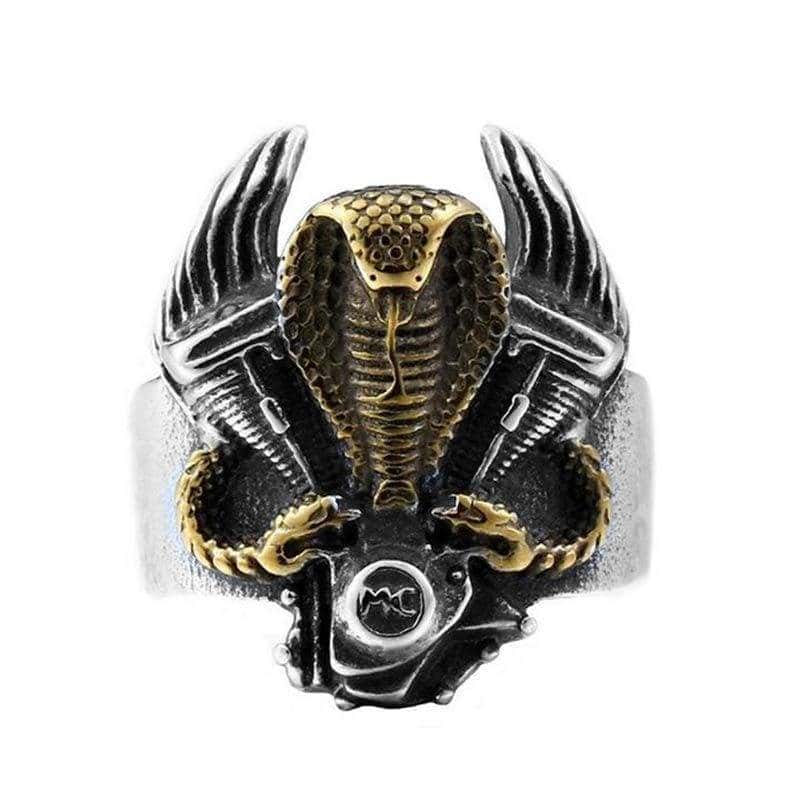 Yılan Yüzük Biker Kobrası (Çelik)