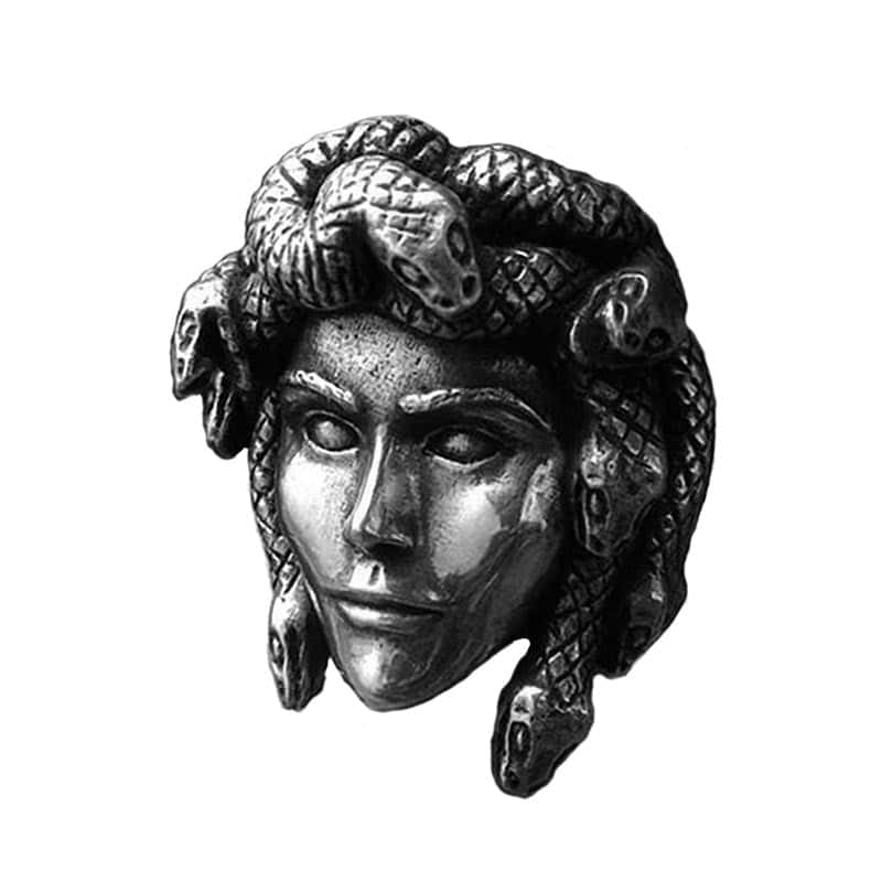 Yılan Yüzük Medusa Gorgonu (Çelik)