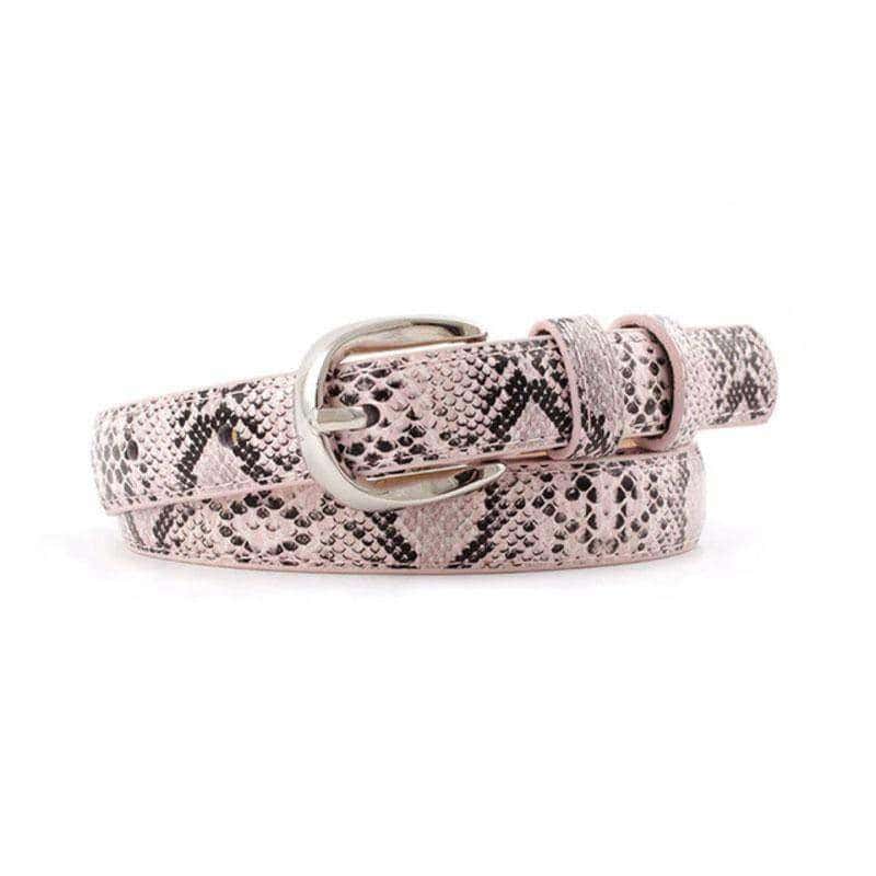 Yılan Derisi Kemer Pembe Python (Deri)