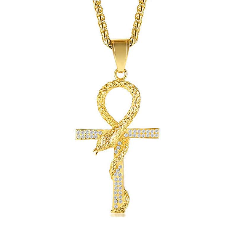 Yılan Kolye Ankh (Altın)