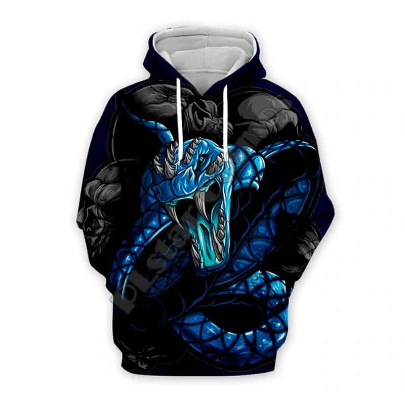 Yılan Desenli Sweatshirt Donmuş Cehennem