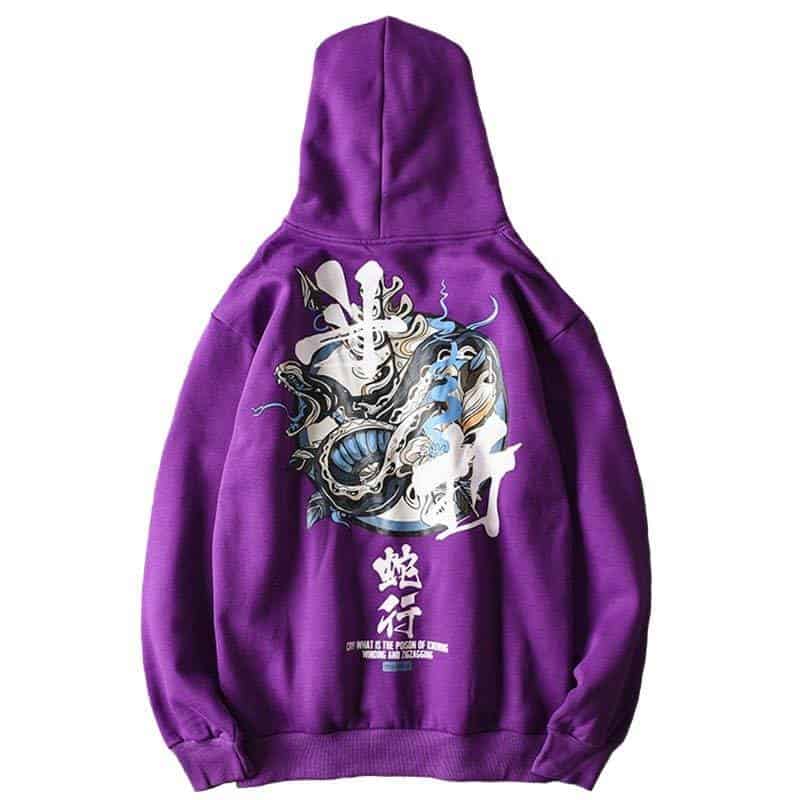 Yılan Desenli Sweatshirt Mor Zehir