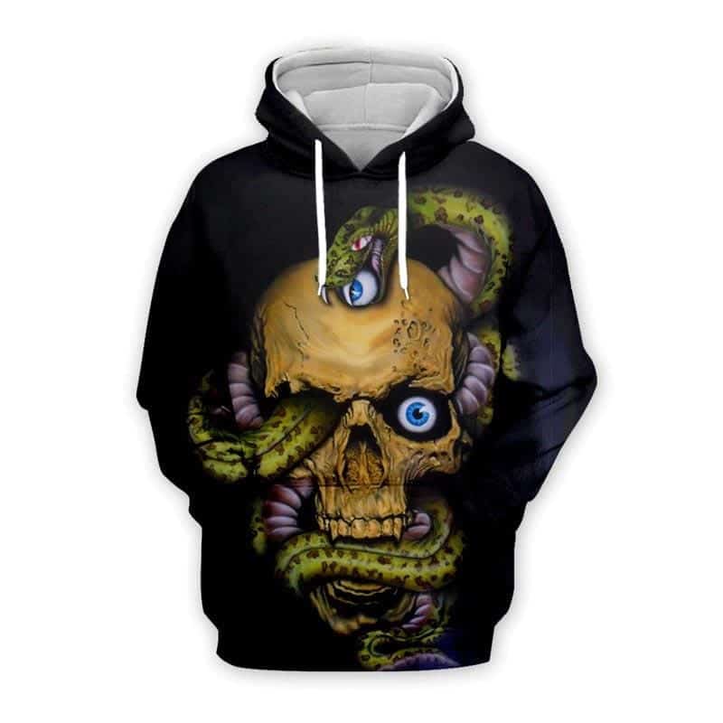 Yılan Desenli Sweatshirt Ölüm Başlığı