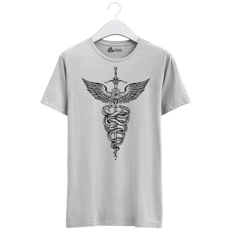 Yılan Desenli Tişört Caduceus